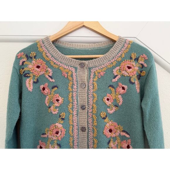 Sundance Floral Embroidered Button Down Cardigan Womens Small Cottagecore Whimsy - Picture 7 of 16